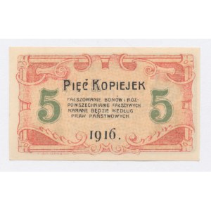 Czestochowa, 5 kopecks 1916 - 4 figures. Rarer (4)