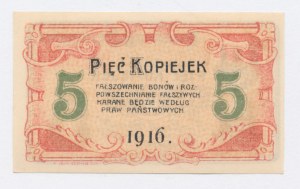 Częstochowa, 5 kopějek 1916 - 4 figury. Vzácnější (4)