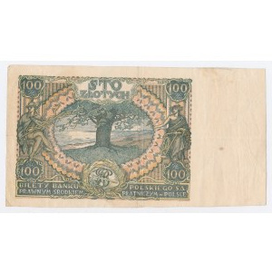 II RP, 100 zloty 1934, série CU, avers sans impression principale (25)