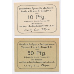 Tichau / Tychy, 10 e 50 fenig 1917. totale 2 pezzi. (42)