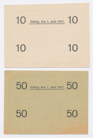 Tichau / Tychy, 10 et 50 fenig 1917. total 2 pcs. (42)