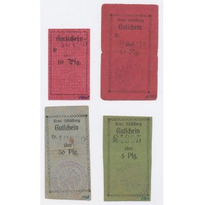 Schildberg / Ostrzeszów, 5, 10, 10 e 50 fenig 1917. totale 4 pezzi. (86)