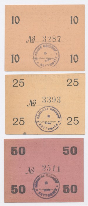 Neudorf / Nouveau Village, 10, 25 et 50 fenig 1917. 3 pièces au total. (89)