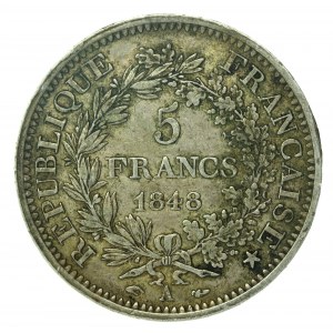 France, Second Republic, 5 francs 1848 A, Paris (135)