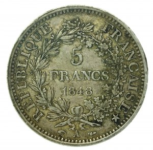 Frankreich, Zweite Republik, 5 Francs 1848 A, Paris (135)