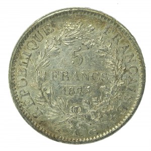 Francie, Třetí republika, 5 franků 1875 A, Paříž (139)