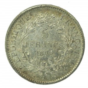Francia, Terza Repubblica, 5 franchi 1875 A, Parigi (139)