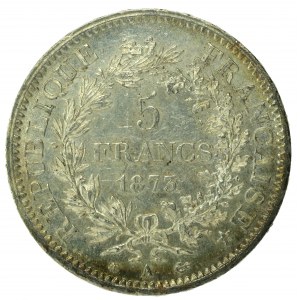 Francúzsko, Tretia republika, 5 frankov 1873 A, Paríž (141)