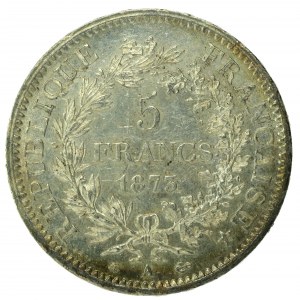 Francia, Terza Repubblica, 5 franchi 1873 A, Parigi (141)