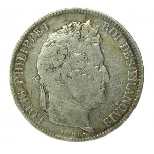 Francia, Luigi Filippo I, 5 franchi 1833 T, Nantes (147)