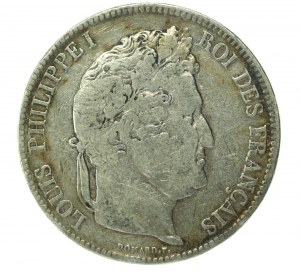 Francja, Ludwik Filip I, 5 franków 1833 T, Nantes (147)