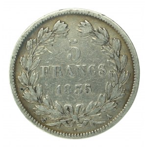 Francie, Ludvík Filip I., 5 franků 1835 A, Paříž (148)