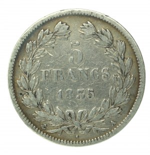 Francúzsko, Ľudovít Filip I., 5 frankov 1835 A, Paríž (148)