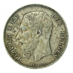 Belgicko, Leopold II, 5 frankov, 1873 (149)