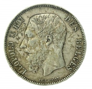 Belgio, Leopoldo II, 5 franchi, 1873 (149)