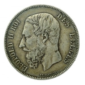 Belgicko, Leopold II, 5 frankov, 1871 (150)