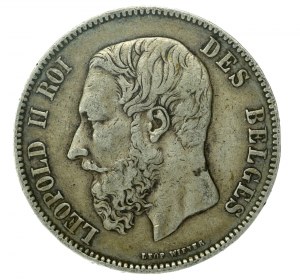 Belgique, Léopold II, 5 Francs, 1871 (150)