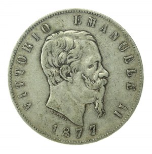Italien, Viktor Emanuel II, 5 Lire 1877 (155)