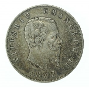 Itálie, Viktor Emanuel II, 5 lir 1872 (156)