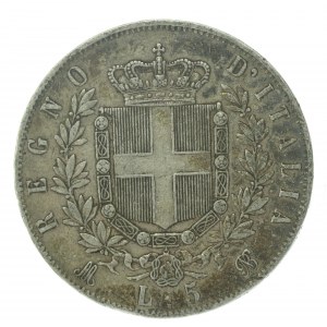 Italie, Victor Emmanuel II, 5 lires 1872 (156)