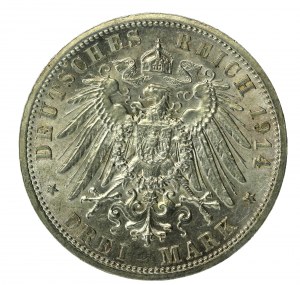 Germany, Prussia, Wilhelm II, 3 marks 1914, Berlin (165)