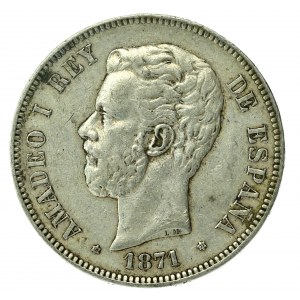 Hiszpania, Amadeusz I, 5 peset 1871 SDM, Madryt (169)