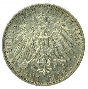 Germania, Baden, Federico II, 3 marchi 1912 G, Karlsruhe (179)