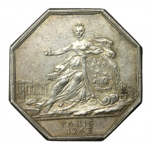Francja, medal pamiątkowy z 1763 z okresu panowania Ludwika XV (172)