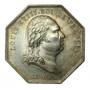 Francúzsko, pamätná medaila z roku 1818 z obdobia vlády Ľudovíta XVIII (173)