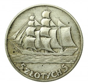 II RP, 5 złotych 1936, Żaglowiec (182)