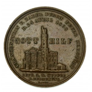 Silésie, Ząbkowice Śląskie, Médaille de la destruction de la ville 1858 (184)