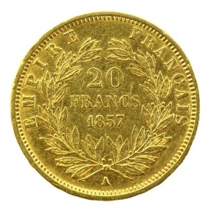 Francie, Napoleon III, 20 franků 1857 A, Paříž (195)