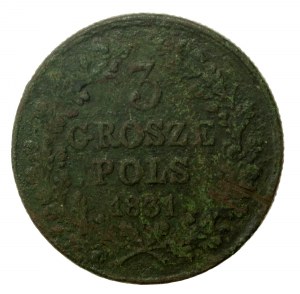 Insurrection de novembre, 3 grosze 1831 KG, Varsovie (556)