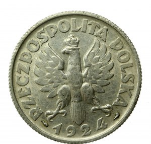 II RP, 2 złote 1924 (róg i pochodnia), Paryż (558)