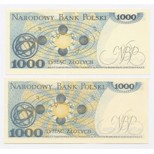 PRL, zestaw 1.000 złotych 1982 serie: ER, GR. Razem 2 szt. (1017)