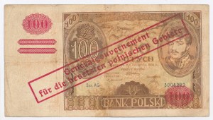 GG, 100 złotych 1932 AG. - oryginalny nadruk okupacyjny (1023)