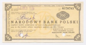 Cestovní šek NBP, 200 zlotých 1978 - stornovaný (1028)