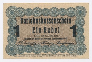 Ober Ost, Poznań, 1 Ruble 1916 - short clause (P3c) (1043)