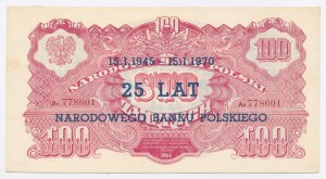 PRL, 100 zloty 1944, ...owe - ser. Ax, SPECIMEN occasionnel et 25 ans de surimpressions NBP (1046)