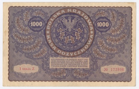 II RP, 1,000 mkp 1919 1st Series Z (1079)