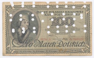 II RP, 100 marks 1919 III Ser. A - deleted, rare variety (1086)