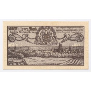 Gdańsk, 500 milionów marek 1923 - druk kremowy, odwrócony (1094)