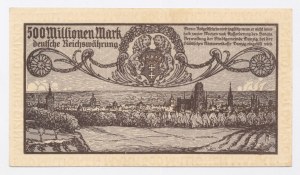 Gdaňsk, 500 milionů marek 1923 - krémový tisk, obráceně (1094)