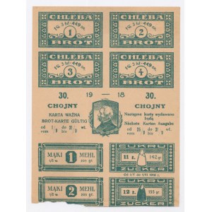 Chojny (now a settlement in Lodz), food card 1918 - 30th Rare (1103)