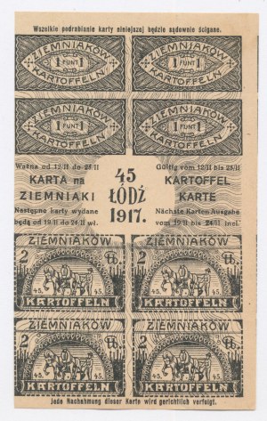 Łódź, tessera alimentare per patate 1917 - 45 (1104)