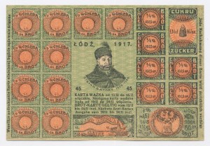 Lodz, food card for bread and sugar 1917 - 45 (1105)