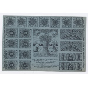 Lodz, food card for bread and sugar 1916 - 27 (1114)