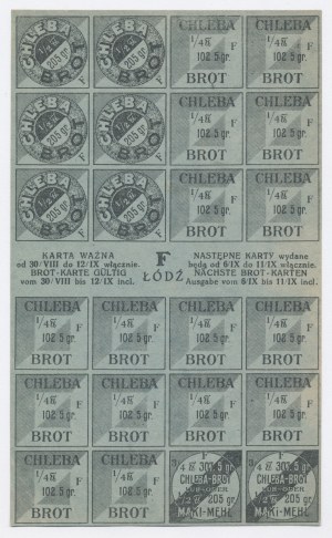 Lodz, food card for bread 1915 - F (1125)