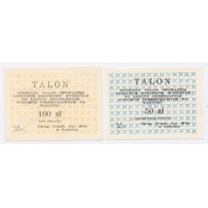 Buoni per la carta straccia di Radom, 50 e 100 zloty. Totale di 2 pezzi. (1131)
