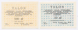 Bons de papier usagé de Radom, 50 et 100 zloty. Total de 2 pièces. (1131)